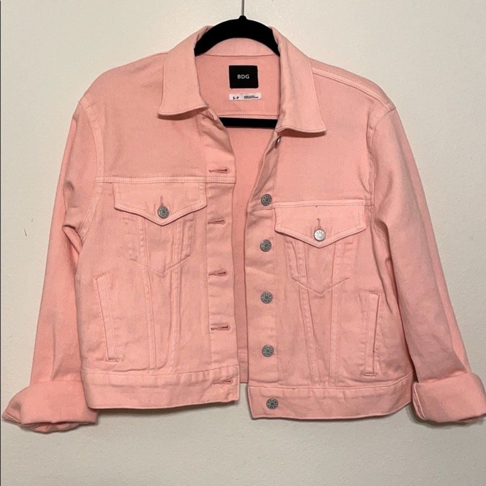BDG Crop Pink denim jacket